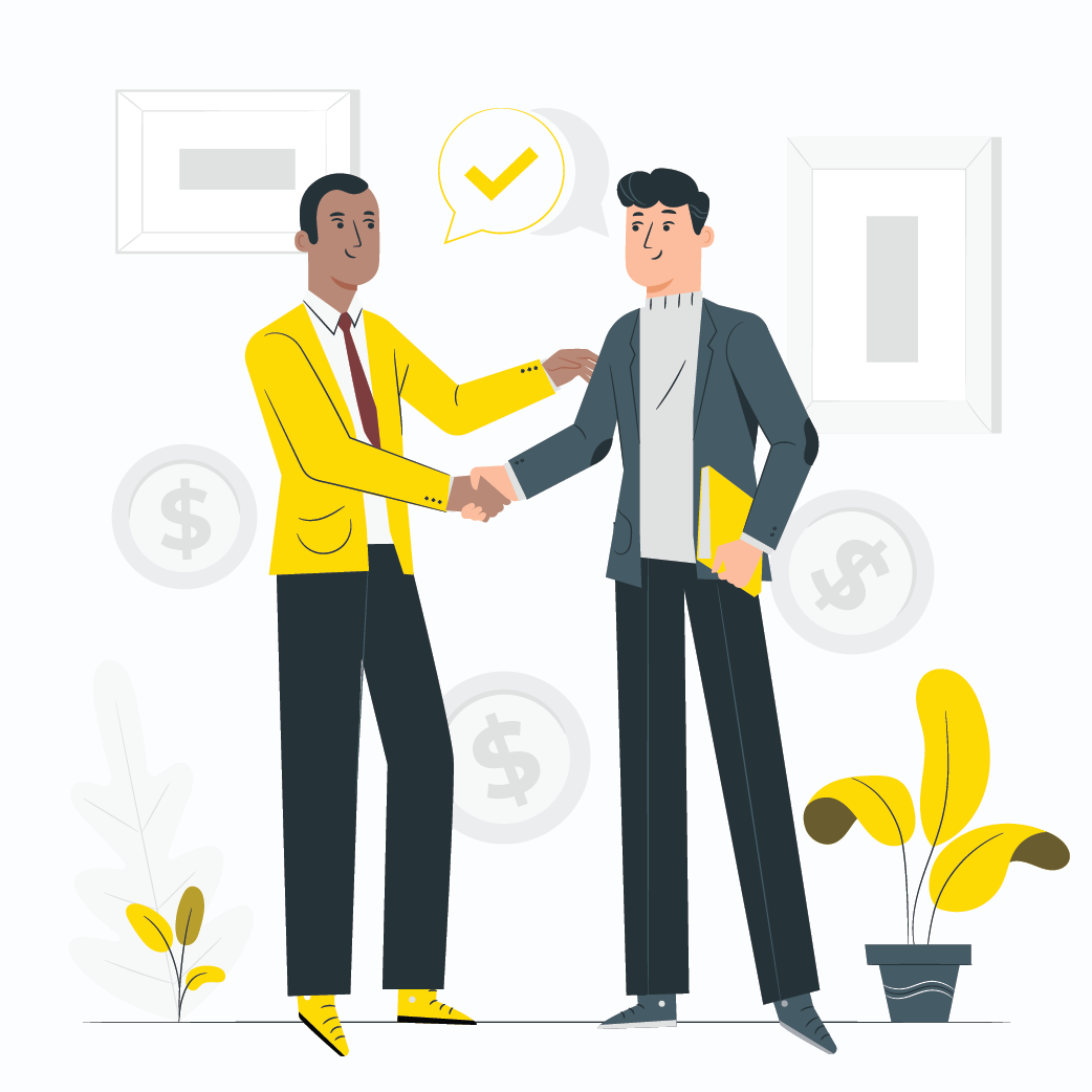 orang berjabat tangan menggambarkan keberhasilan antara team dari Adira Axi dan juga Nasabah, arti dari gambar ini melambangkan Adira Axi berhasil membantu nasabah yang membutuhkan